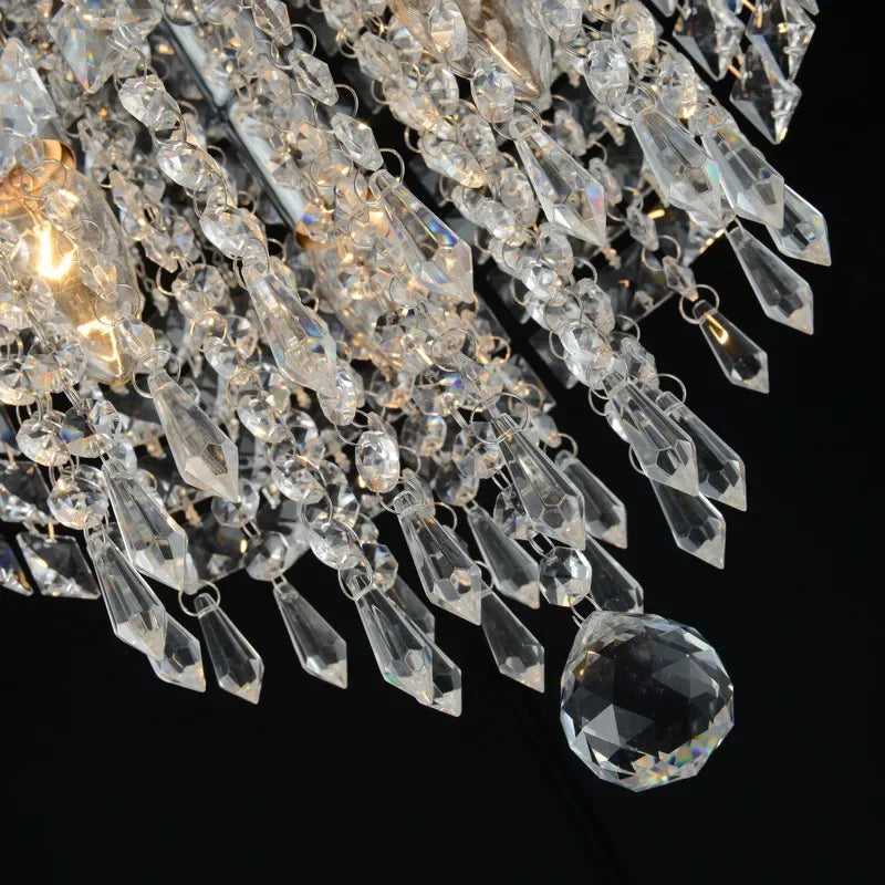 Axyaa Crystal Ceiling Chandelier: Luxury LED Fixture for Home Decor