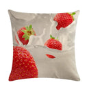 Axyaa Strawberry Kiwi Pattern Linen Pillowcase - 45x45CM
