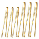 Axyaa Stainless Steel BBQ Grill Tongs Set - 6pcs Kitchen Cooking Utensils