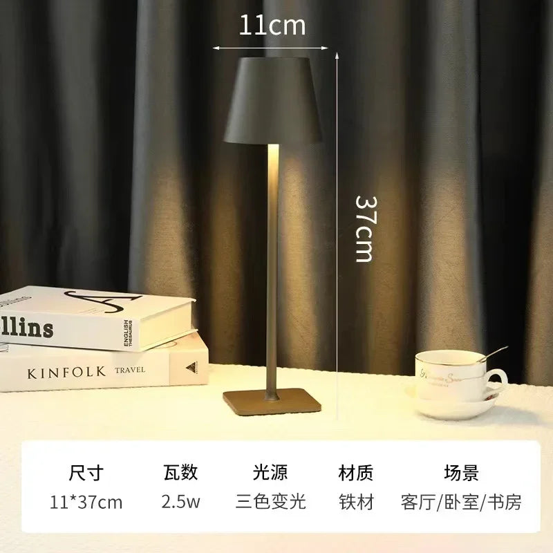 Axyaa Nordic LED Desk Lamp with USB Charging - Touch Control Night Light