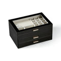 Axyaa Faux Leather Jewelry Storage Box: Large Capacity Double-Layer Drawer Organizer