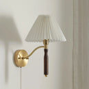 Axyaa Fabric Copper LED Wall Sconce Pull Chain Switch Stair Light Fixtures