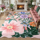 Luxury Flower Print Art Bedroom Rug by Axyaa