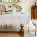 Axyaa White Lace Tablecloth - Elegant Dining & Wedding Table Cover