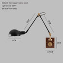 Axyaa Walnut Copper Wall Lamp: Luxury Rotating Reading Light for Bedroom & Living Room