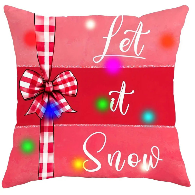 Axyaa Santa Claus Fawn Luminous Pillowcase - Christmas Party & Home Decor Gift