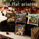 Christmas Dogs Pattern Pillow Covers for Home Decor by Axyaa