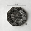 Axyaa Retro Ceramic Plate Hammer Pattern Tableware Serving Plates