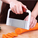 Axyaa Stainless Steel Potato Chip Wavy Cutter - Crinkle Slicer for Vegetables & Fruits