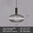 Axyaa Striped Glass Lantern Chandelier LED Pendant Lights for Dining Room Kitchen
