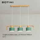 Axyaa Metal LED Pendant Lights with Wood Lampshade for Dining and Kitchen