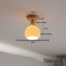 Axyaa Glass Wood LED Ceiling Lights Fixture Modern Ceiling Lamp