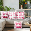Cherry & Bowknot Pattern Pillowcase – Axyaa Decorative Cushion Cover