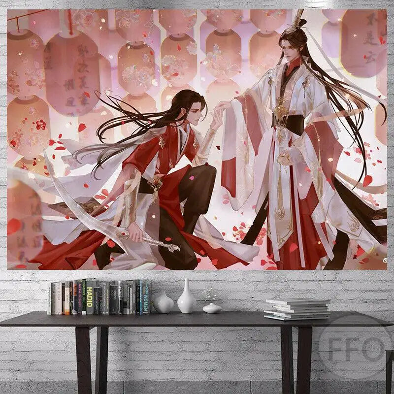 Heaven Officials Blessing Anime Tapestry Wall Hanging Aesthetic Room Decor - Axyaa