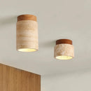 Axyaa Travertine Stone LED Ceiling Light for Hallway, Aisle, and Corridor