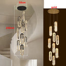 Axyaa Crystal Chandelier Stair Pendant Living Room Lighting Modern Interior Pendant Lights
