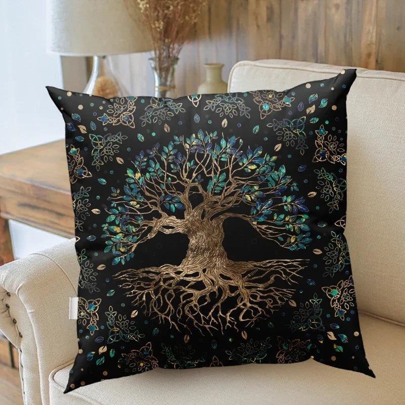 Axyaa Sun Moon Stars Tarot Pillowcase for Home Decor Sofa Chair Mysterious Divination