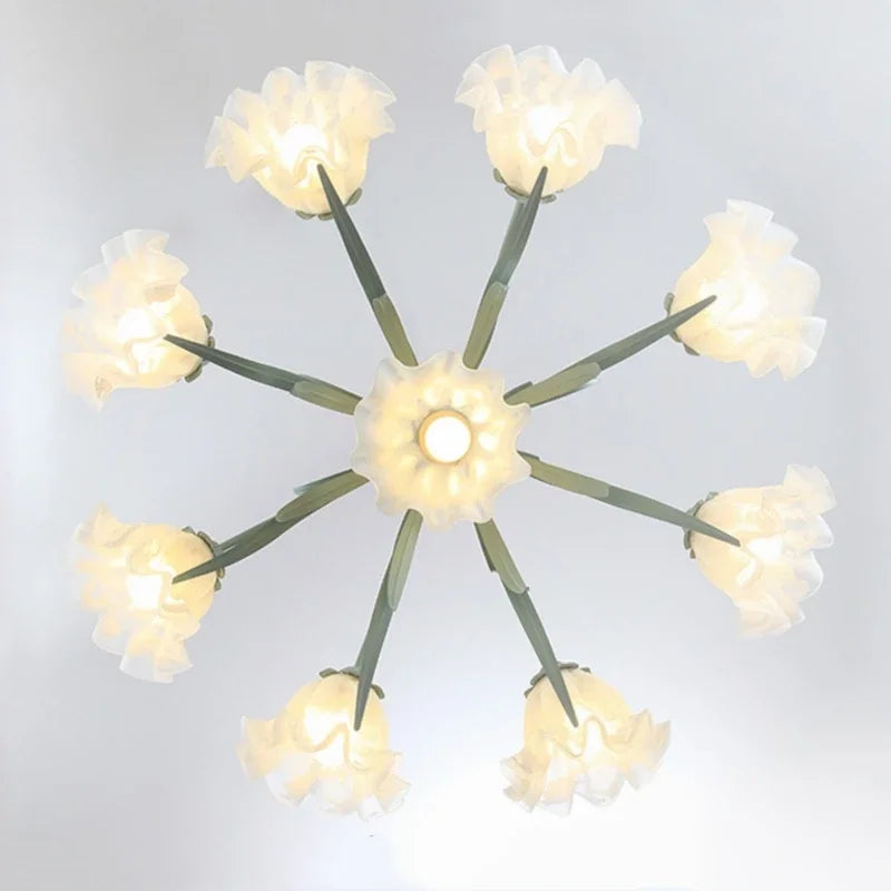 Axyaa Romantic Iron Art Flower Chandelier for Living Room, Bedroom, Villa, and Restaurant