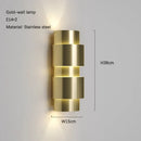 Axyaa Stainless Steel LED Wall Lamp for Luxury Hotel Room Decoration.