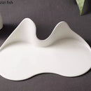 Axya Pure White Irregular Ceramic Dinner Plates - Set of 4