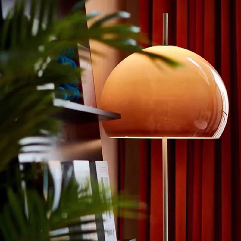 Axyaa Retro Glass Table Lamp Gradient Orange Mushroom LED Floor Lamp