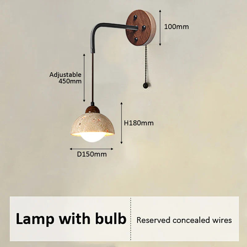 Axyaa Wabi Sabi Stone Wall Lamp: Modern LED Decor for Home, Restaurant, or Bar