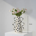 Axyaa Polka Dot Ceramic Vase Pot Home Decor Handicrafts Flower Arrangement Accessory