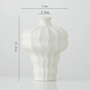 Axyaa White Ceramic Calabash Vase for Room Decoration and Floral Arrangement