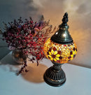 Axyaa Vintage Mosaic Glass Table Lamp Handcrafted Art Deco Night Light
