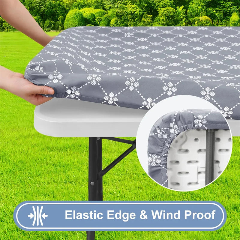 Axyaa Waterproof Elastic Table Cloth for Outdoor Picnics & Camping
