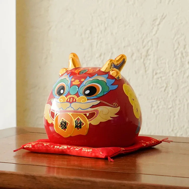 Axya Dragon Mascot Ceramic Piggy Bank Zodiac Home Decoration
