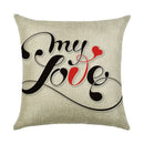Axyaa Linen Pillowcase 45*45cm for Household Sofa Decor - Love Letter Series