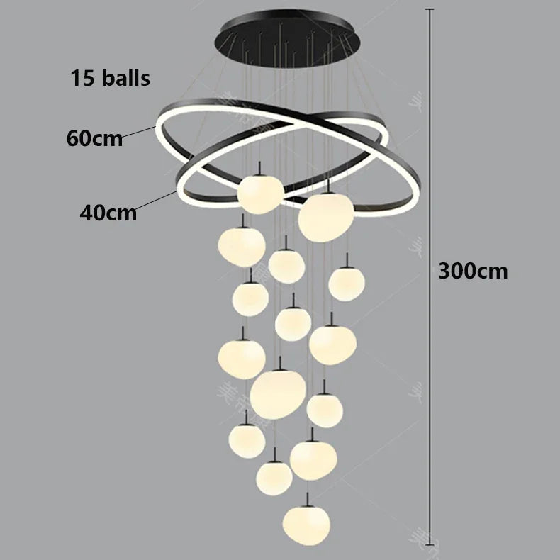 Axyaa Staircase Chandelier Pendant Light for Modern Home Decor & Indoor Lighting