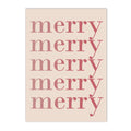 Boho Pink Christmas Tree Snowflake Wall Art Print Set by Axyaa