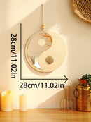 Yin Yang Mirror Wall Decor Axyaa Tai Chi Bagua Wooden Wall Hanging