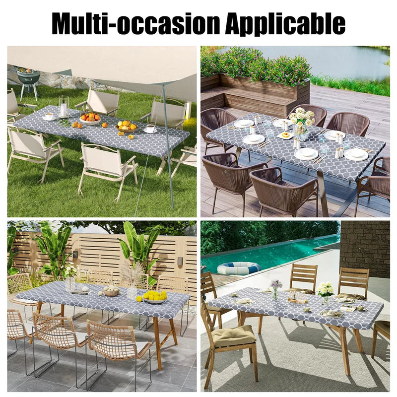 Axyaa Waterproof Elastic Fitted Table Cover for 4ft Tables - Indoor Outdoor