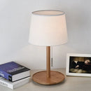 Axyaa Round Fabric Wood Base Table Lamp