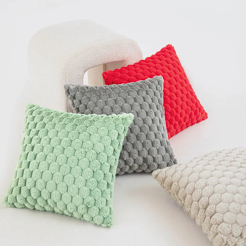 Axyaa Winter Cozy Cushion Cover - Soft Fluffy Square Pillow Cover for Home Sofa