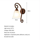 Axyaa Retro Wrought Iron Glass Wall Lamp for Living Room & Bathroom