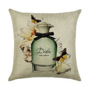 Axyaa Linen Butterfly Flower Sofa Cushion Cover 45*45 - Home Decor Printed Pillow Case