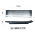 Axyaa Ceramic Sushi Plate: Japanese Restaurant Style Rectangular Porcelain Plate