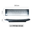 Axyaa Ceramic Sushi Plate: Japanese Restaurant Style Rectangular Porcelain Plate