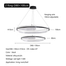 Axyaa Acrylic Ring LED Pendant Chandelier for Living Room and Bedroom