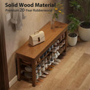 Axyaa 3-Tier Wooden Shoe Storage Bench for Entryway - Front Door Rack