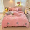 Axyaa Rainbow Dual-color Flannel Duvet Cover - Soft & Cozy Winter Bedding