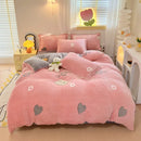 Axyaa Rainbow Dual-color Flannel Duvet Cover - Soft & Cozy Winter Bedding