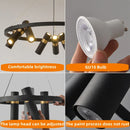 Axyaa Black Metal Pendant Lights | Modern Led Ring Light Fixture