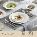 Axyaa Golden Rim White Porcelain Tableware Set for 4/8, 32-Piece Dinnerware Collection