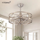 Axyaa 5-Light Vintage Silver Chandelier Ceiling Fan with Remote Control