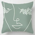 Axyaa Geometric Ginkgo Leaf Print Pillow Cover for Stylish Home & Office Decor